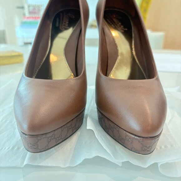 Gucci plataform High heels Leather Size 39, Like New - Picture 8 of 9